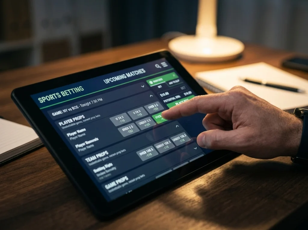 Sportsbook display showing power-play scorer prop markets