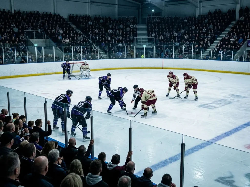 Elite Ice Hockey League rink during a regular season match-night