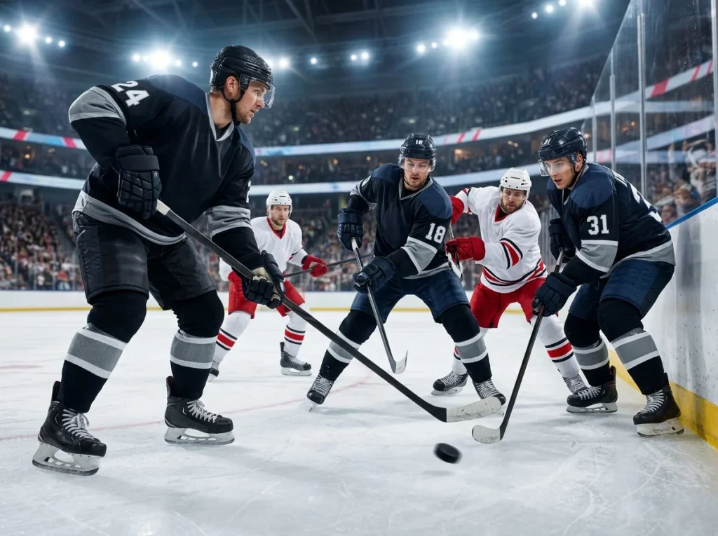 Top-six NHL forward line cycling pressure in the opposing zone