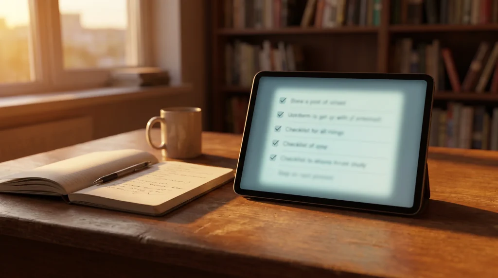 Process checklist for EV betting open on a tablet