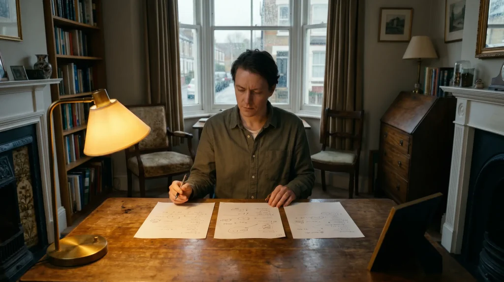 UK punter reviewing three different odds formats side by side at home