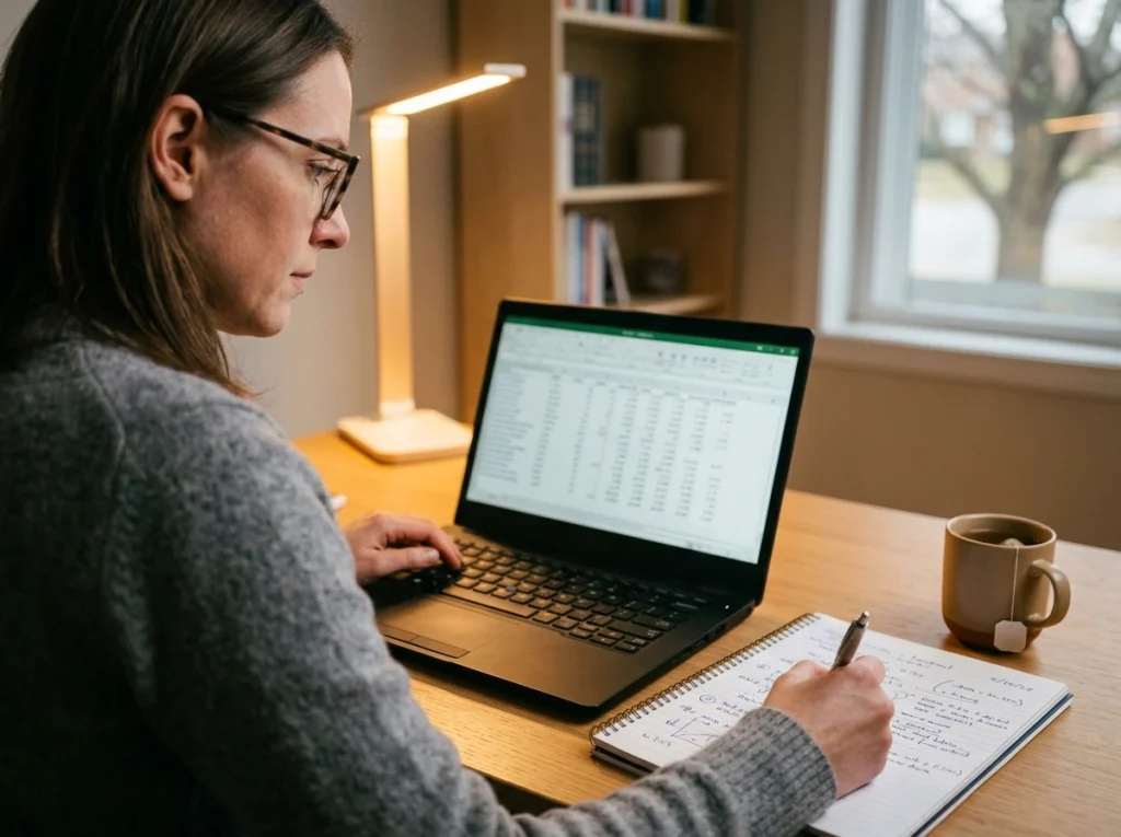 Bettor tracking shot volume on a simple spreadsheet at home