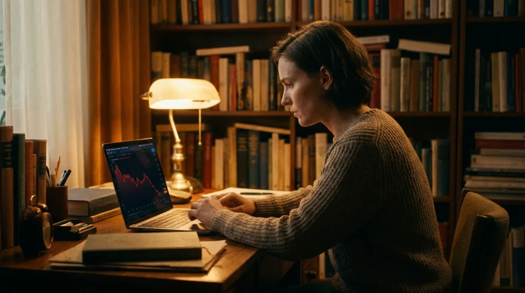 Bettor calmly enduring a losing streak by sticking to the plan