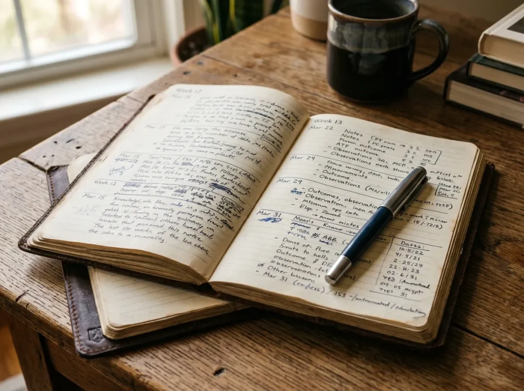 Long-term betting journal with consistent monthly entries