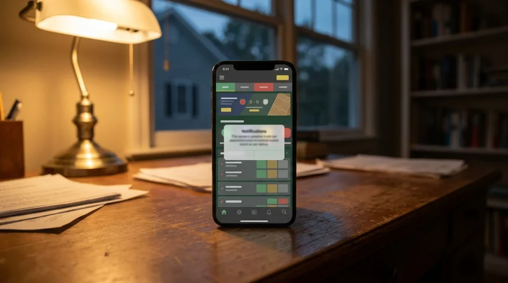 Reality check notification appearing on a mobile betting app