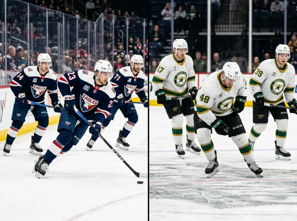 Rested NHL team skating fresh against a visibly fatigued back-to-back opponent