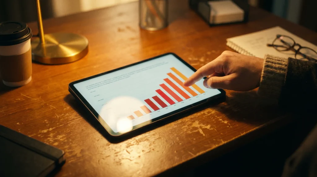 Totals model adjustment on a tablet during a close game