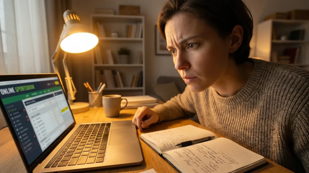 UK punter checking a sportsbook's licence details on a laptop at home